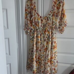 Trixxi Floral Mini Dress in Orange and Yellow torrid size 2 dress